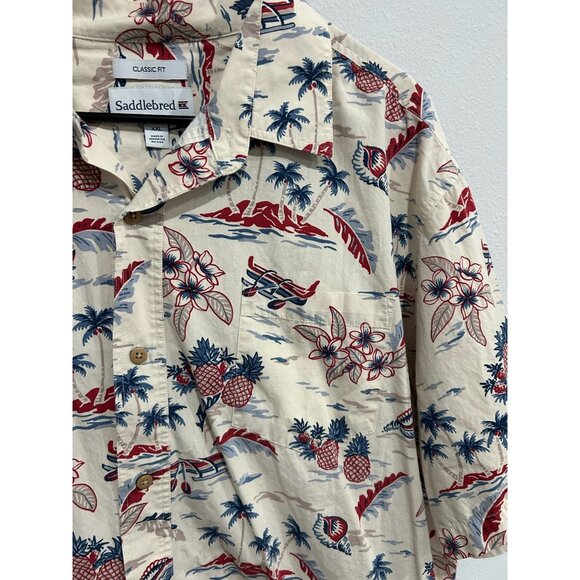 Saddlebred Mens Classic Fit Hawaiian Print Short Sleeve Shirt Sz XXL - Picture 4 of 8